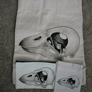 Bird Skull Tote Set
